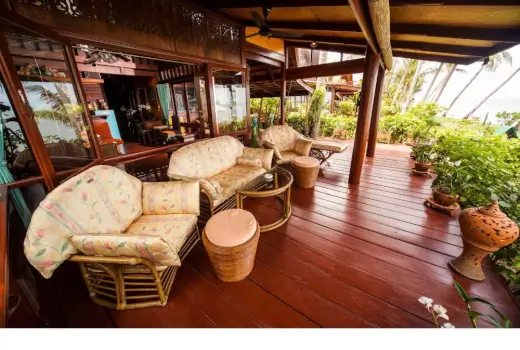 Villa Nordsee möblierte Terrasse